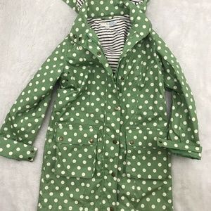 BODEN Womens Polka Dot Waxed Cotton Raincoat Size